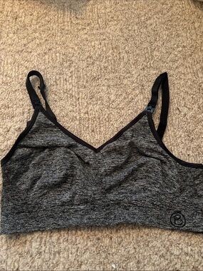 Bravado Heather Charcoal Gray Nursing Sports Bralette